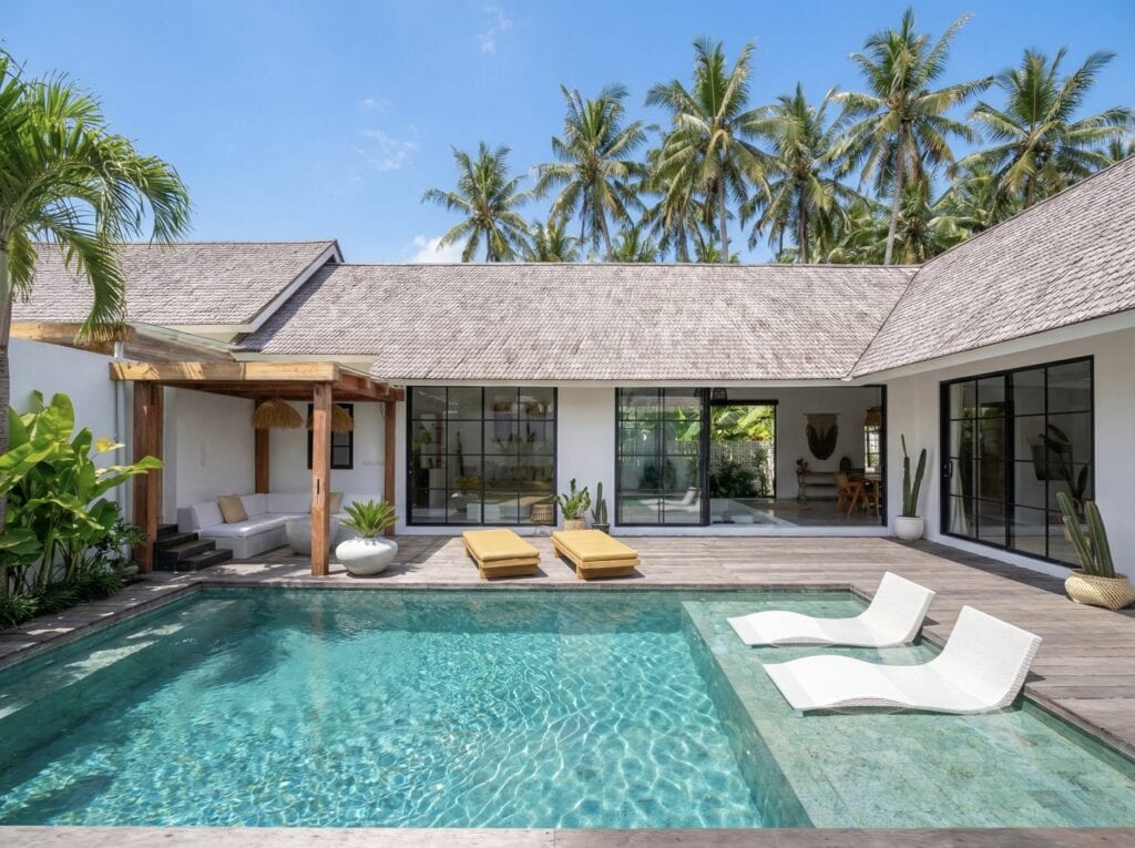 The Young Villas: Opulent tropical-modern villa with infinity pool in Canggu, Bali, perfect for a lu.