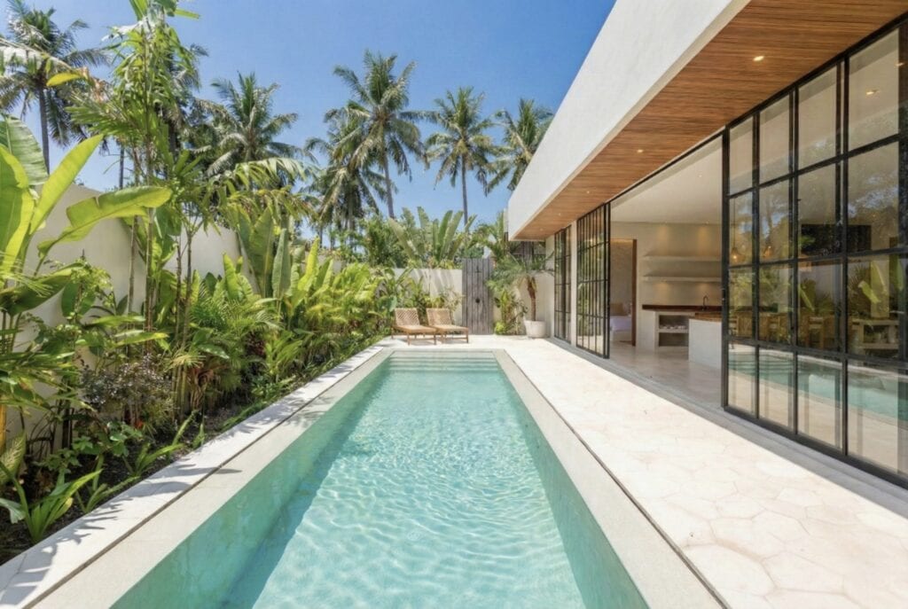 Modern villa with private pool and lush garden in Bingin, Uluwatu.