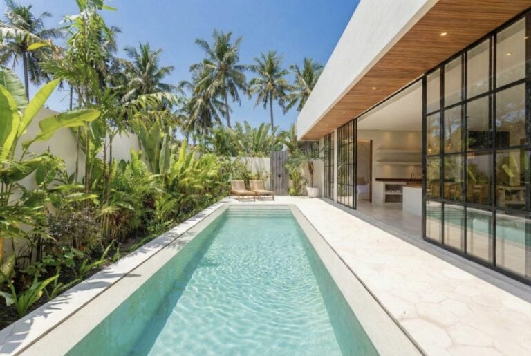 Modern villa with private pool and lush garden in Bingin, Uluwatu.