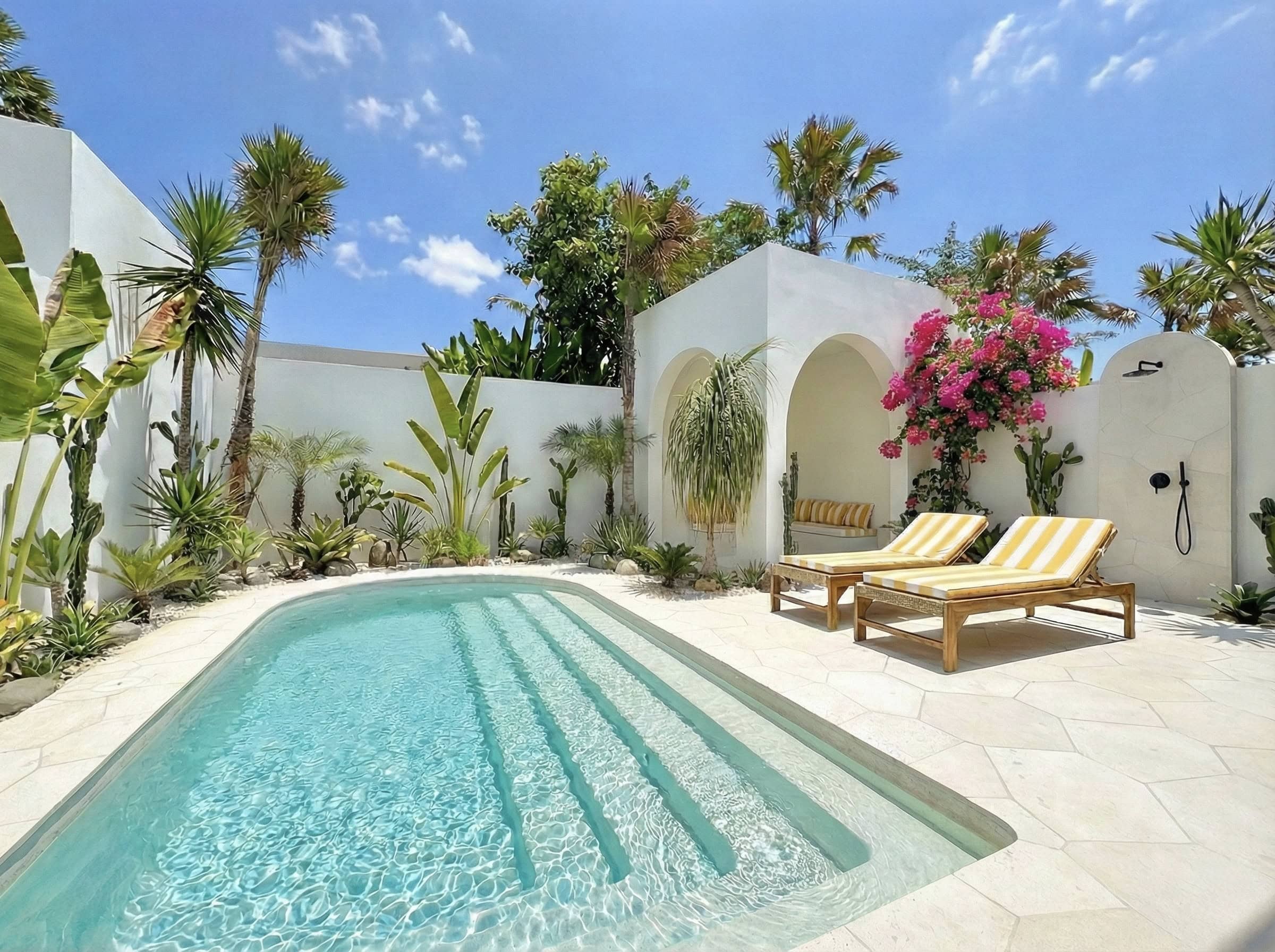 The Young Villas: Luxury tropical-modern rentals in Uluwatu, Seseh, and Canggu, Bali. Scene of a ser.