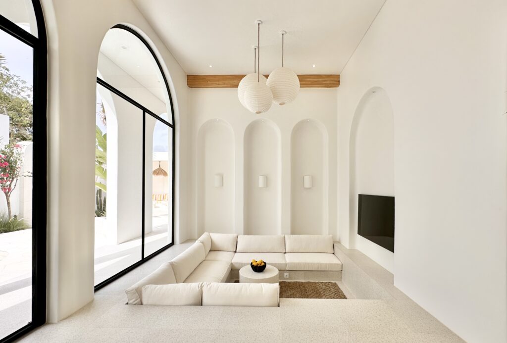 Bright and spacious modern living space with elegant decor in Bali Uluwatu.