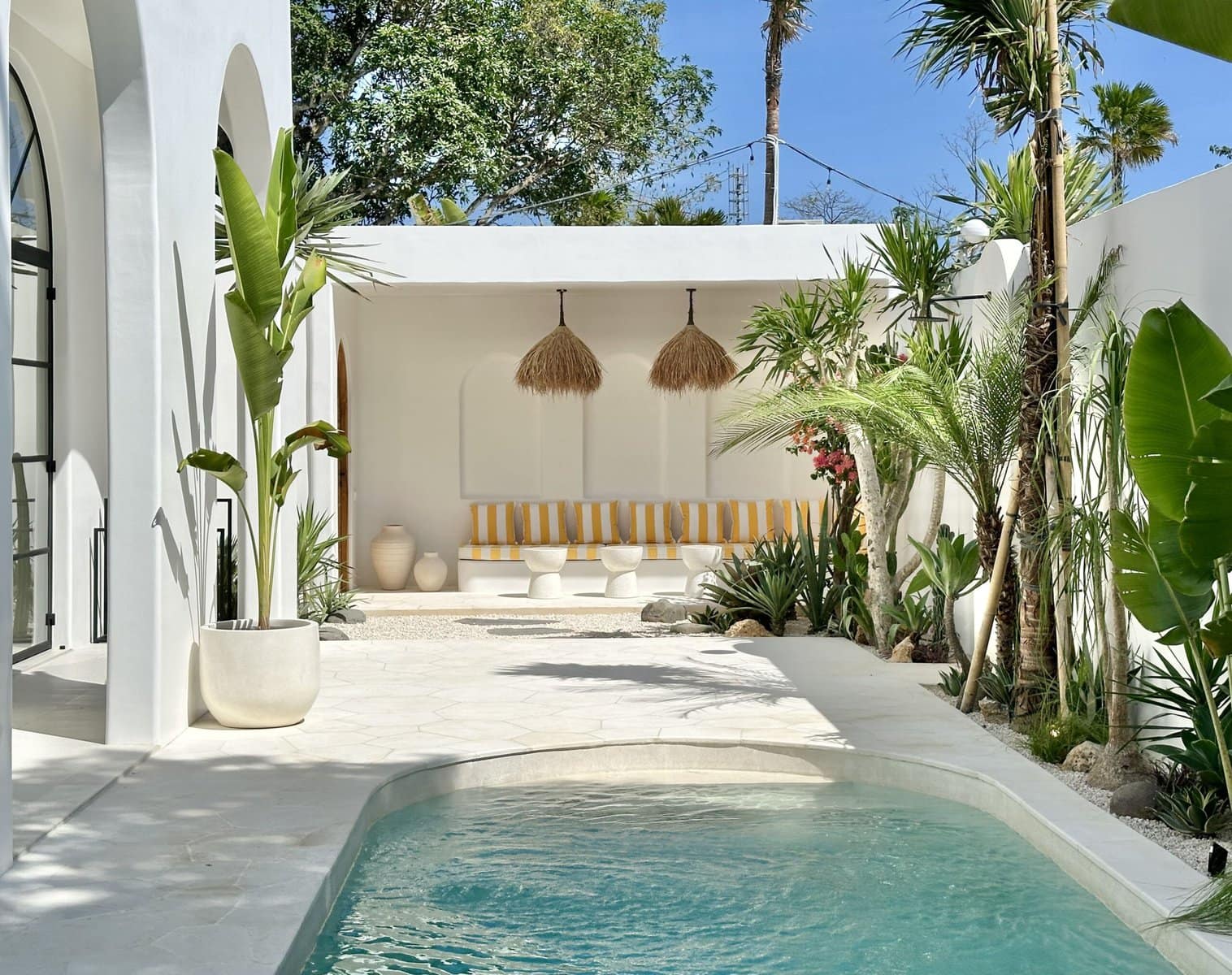 Stylish two-bedroom villa in Uluwatu featuring a private pool and modern minimal aesthetics.
