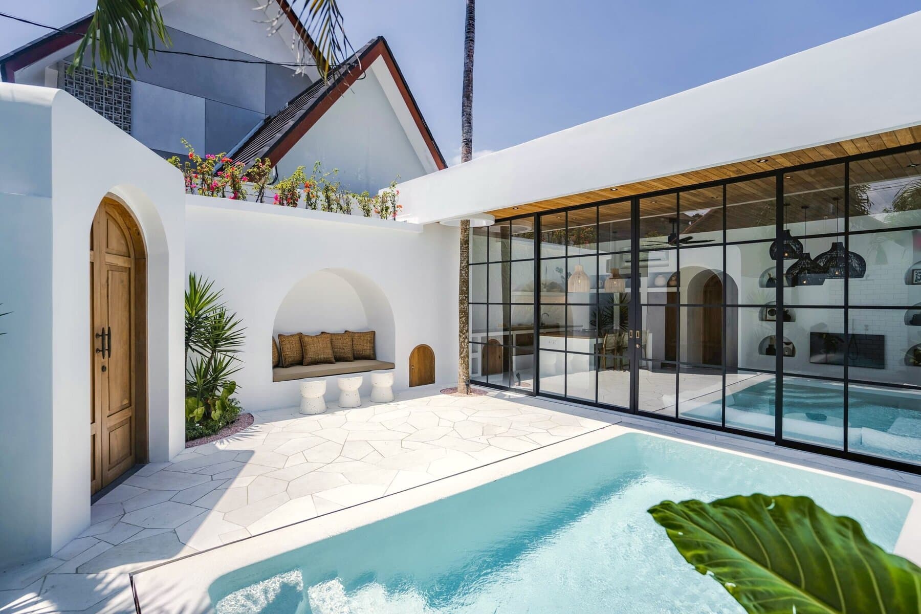 Stunning one-bedroom villa in Canggu featuring a private pool and sleek modern tropical interiors.