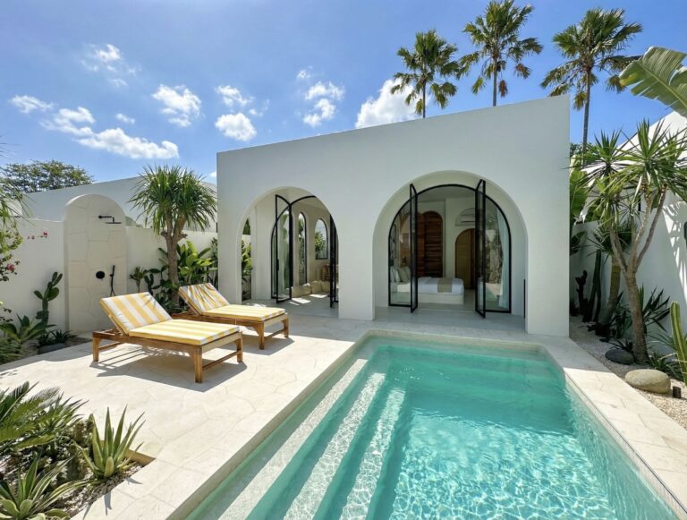 Rattan Loungers by Pool