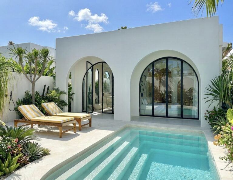 The Young Villas: Luxury tropical-modern rentals in Uluwatu, Bali, featuring a sleek private pool an.