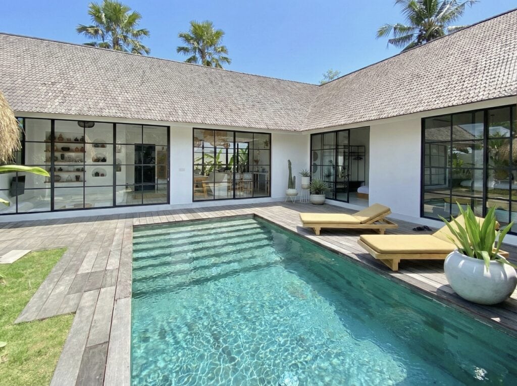 The Young Villas: Elegant tropical-modern villa with private pool in Canggu, Bali, offering a serene.