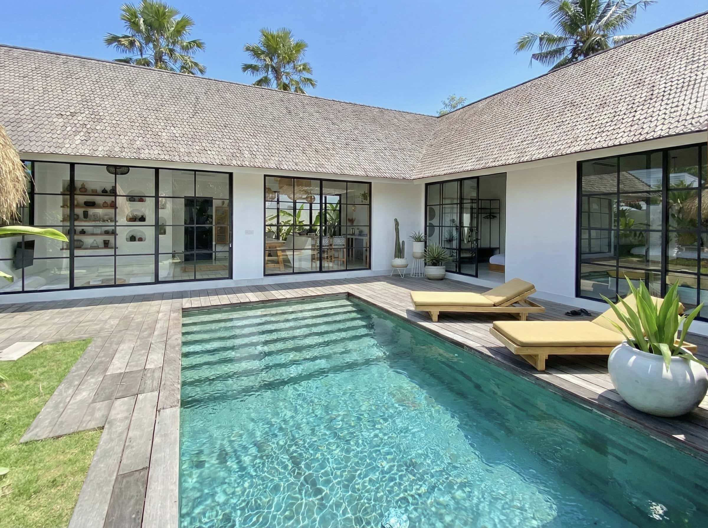 The Young Villas: Elegant tropical-modern villa with private pool in Canggu, Bali, offering a serene.