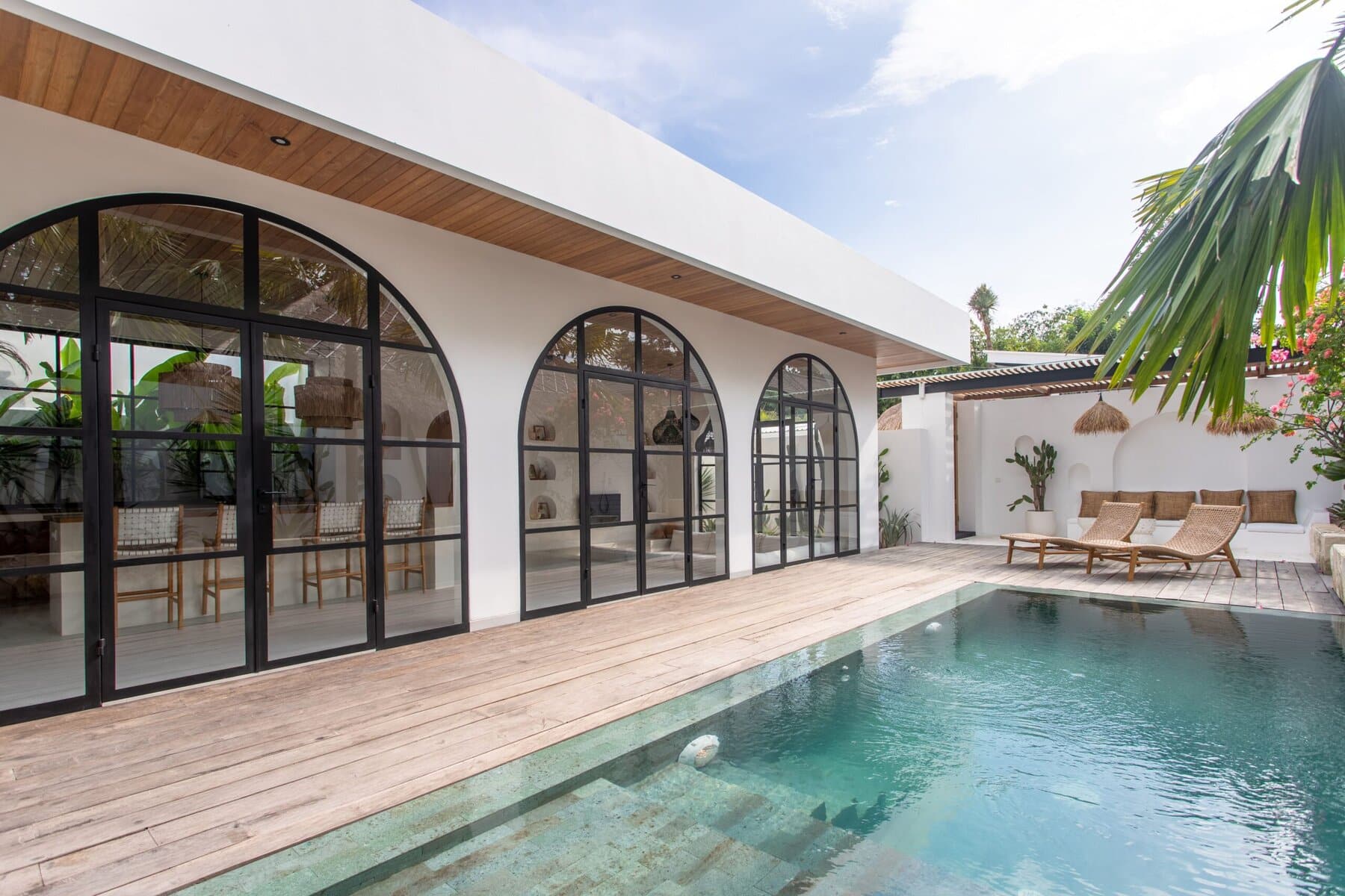 Stylish two-bedroom villa with private pool, modern design, and outdoor lounging in Uluwatu.