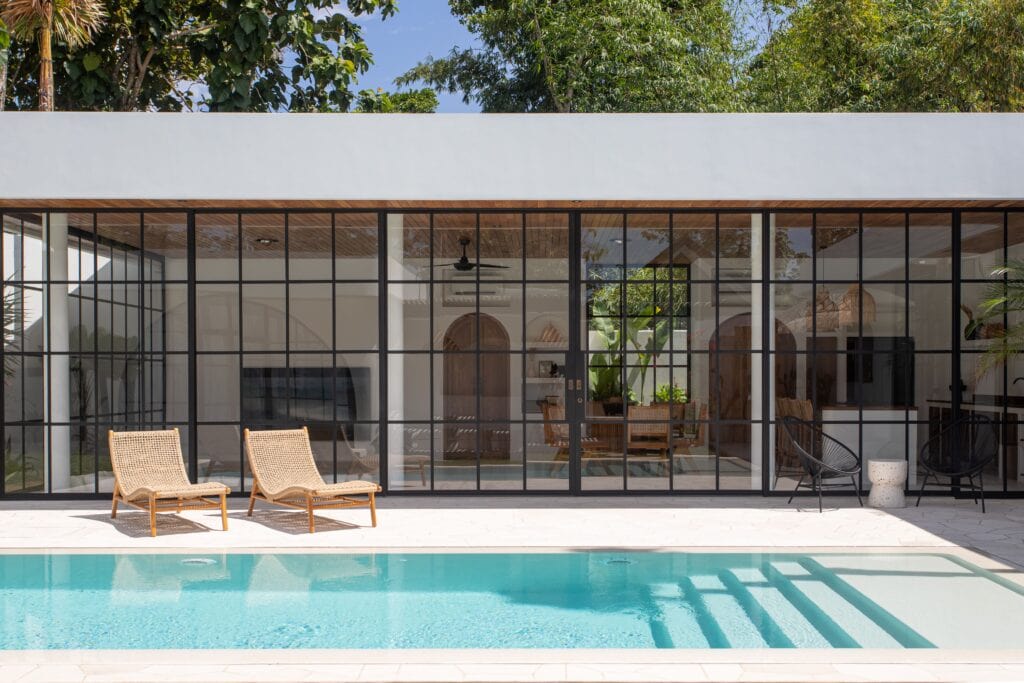 Two-bedroom villa with modern architecture in Kuta with large swimming pool