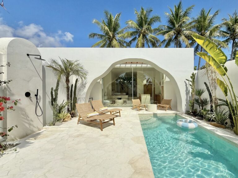 Modern tropical retreat with private pool and stylish decor.